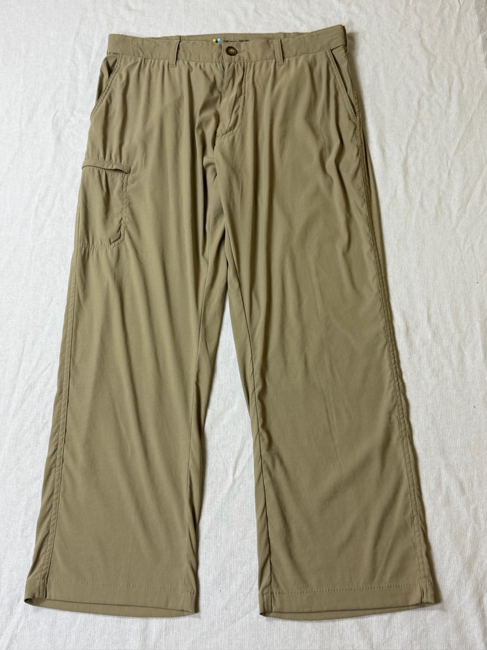 UB Tech Pants 34 Beige Cargo Pant Nylon Blend Straight Leg Golfer Hike 34x30